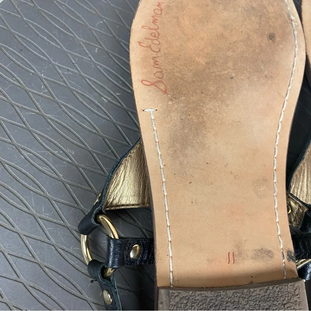 Black Leather Women's Sandals - Picture 10 of 16